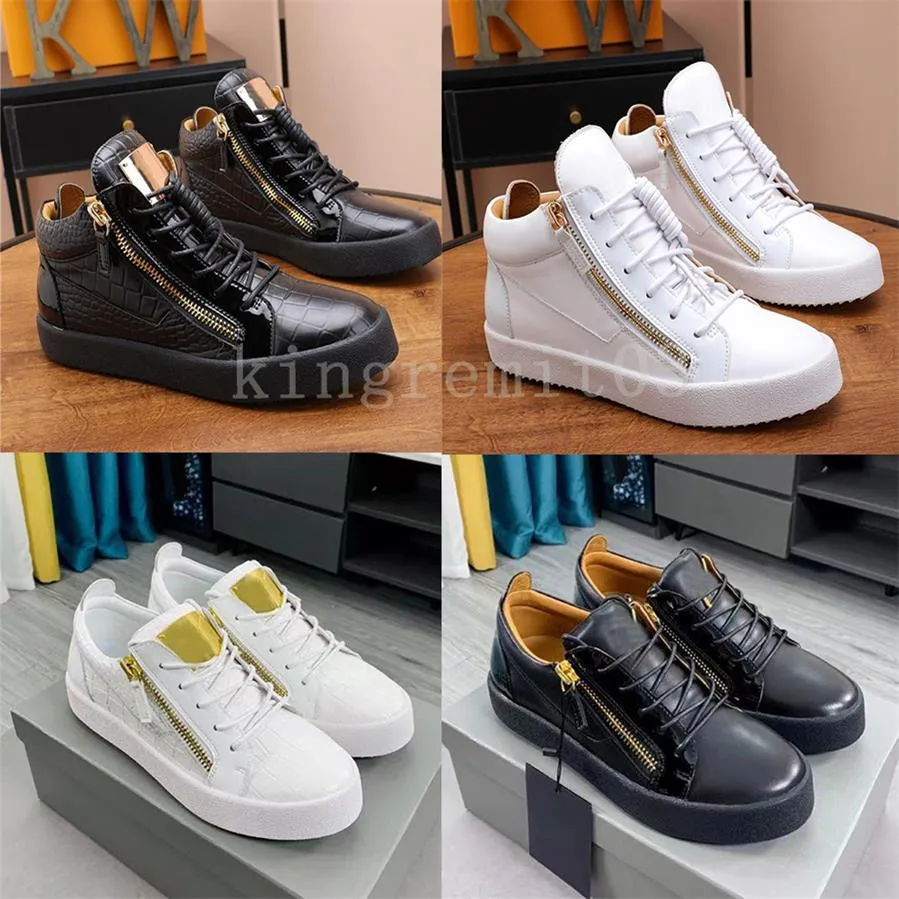 رجال Kriss Zipper Sneakers Sheereer Shoesher Shoes Righting Platform Platform Claskin Black VEET عالي منخفضة الطرافة 34