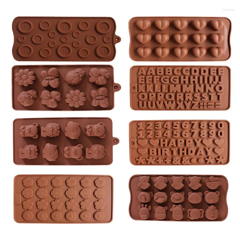 Baking Tools Animal Number Letter Silicone Mold Chocolate Moulds Jelly Molds DIY Silicon Soap Cute Mould Kids