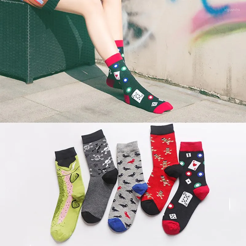 Femmes Chaussettes Tendance Style Coréen Collège Mahjong Automne Japonais Bas Tube Moyen Personnalité