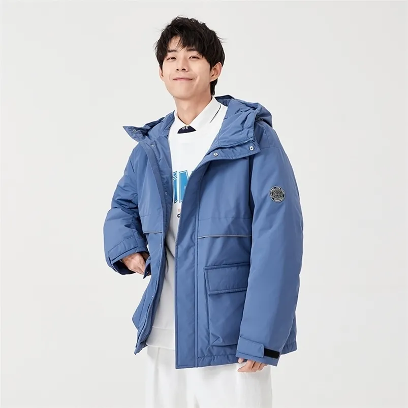 남자 다운 파카스 세미 킷 재킷 남자 툴링 겨울 후드 두꺼운 남자 냉장 캐주얼 코트 221110