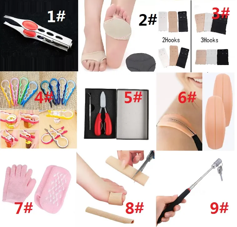 Mini LED magnet Led light pick up tool strong magnetic extendable 32" Finger Corrector Nail Clipper Screw Opener Bra Extender Insoles Pads Ice Treads Hallux Valgus