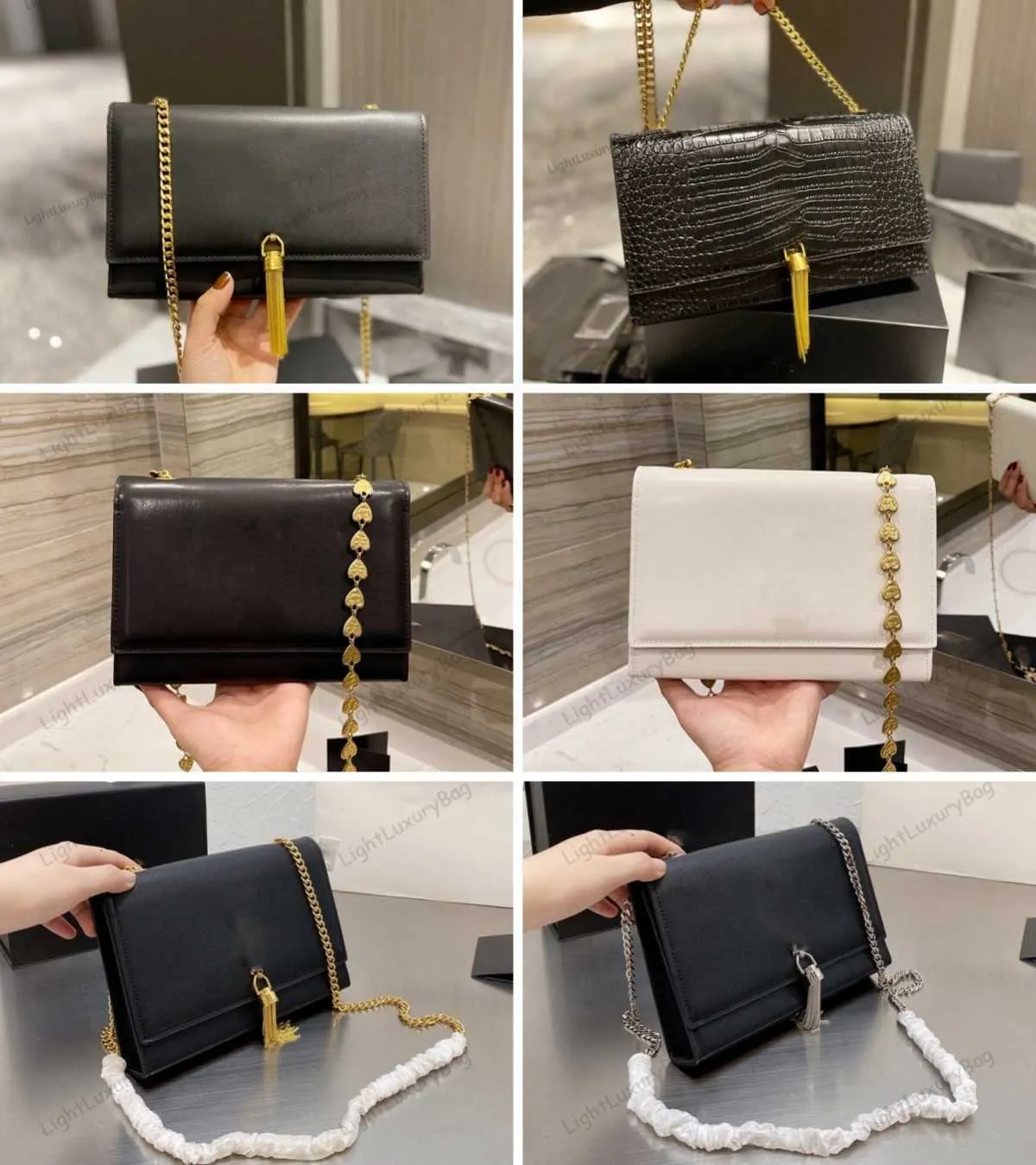 어깨 가방 디자이너 가죽 골든 체인 월렛 품질 여성 기질을위한 Tassel Crossbody 클래식 유명 브랜드 쇼핑 지갑 221110