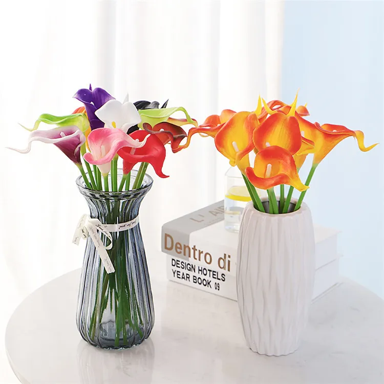 Mini Artificial Pu Calla Lily Fake Flower Flower Home Decoration Photography adereços