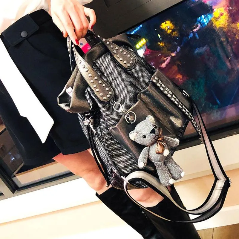 Evening Bags High Quality Female Fashion Leather Rivet Big Capacity Roomy Handbag 2022 Wome Pockets Diaper Laptop Work Everyday Shoulder Bag