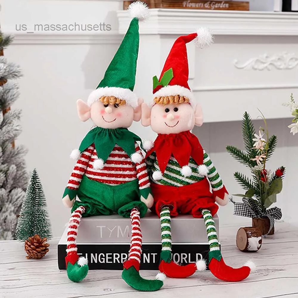 Brinquedo de natal tamanho grande de Natal de Natal Doll dos delfes de gole de meninos e meninas elfos de brinquedos de brinquedos de ano novo decorações de casas de natal ornamentos l22111110