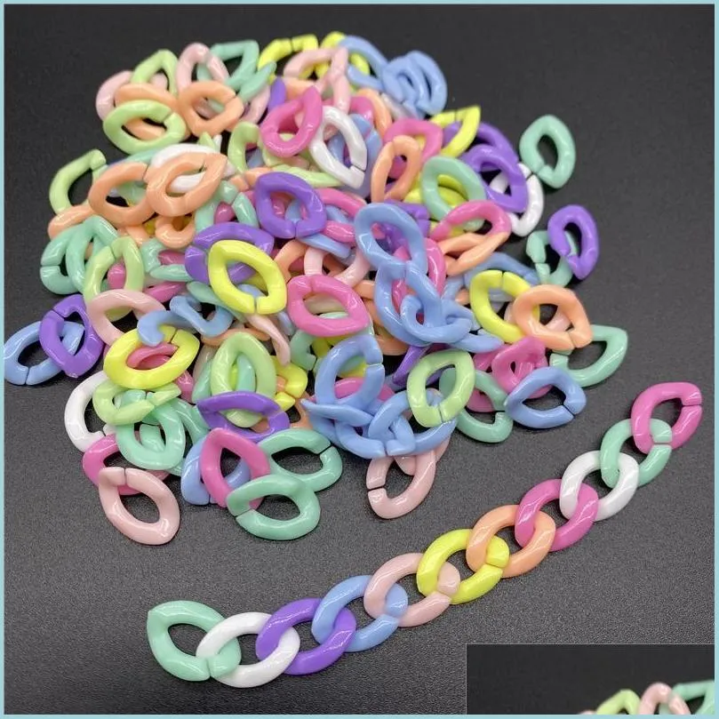 Connettori 100pcs catene attorcigliate acriliche con perle da perle per perle per perle per gioielli che producono orecchini per collana fai -da -te accessori dhxti