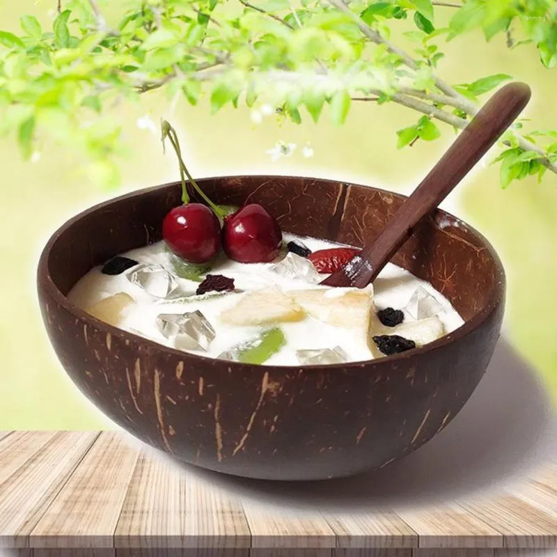 Bowls Coconut Shell Bowl Natural Handicrafts Children's Anti-drop Healthy Tableware Salad