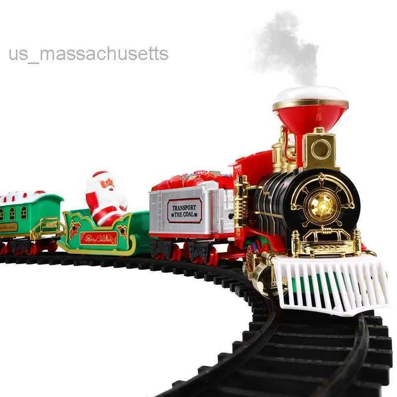 Giocattolo di Natale Toyvian Treno di Natale Set Treno elettrico Giocattolo con binari ferroviari leggeri sonori per regalo per bambini sotto l'albero di Natale L221110