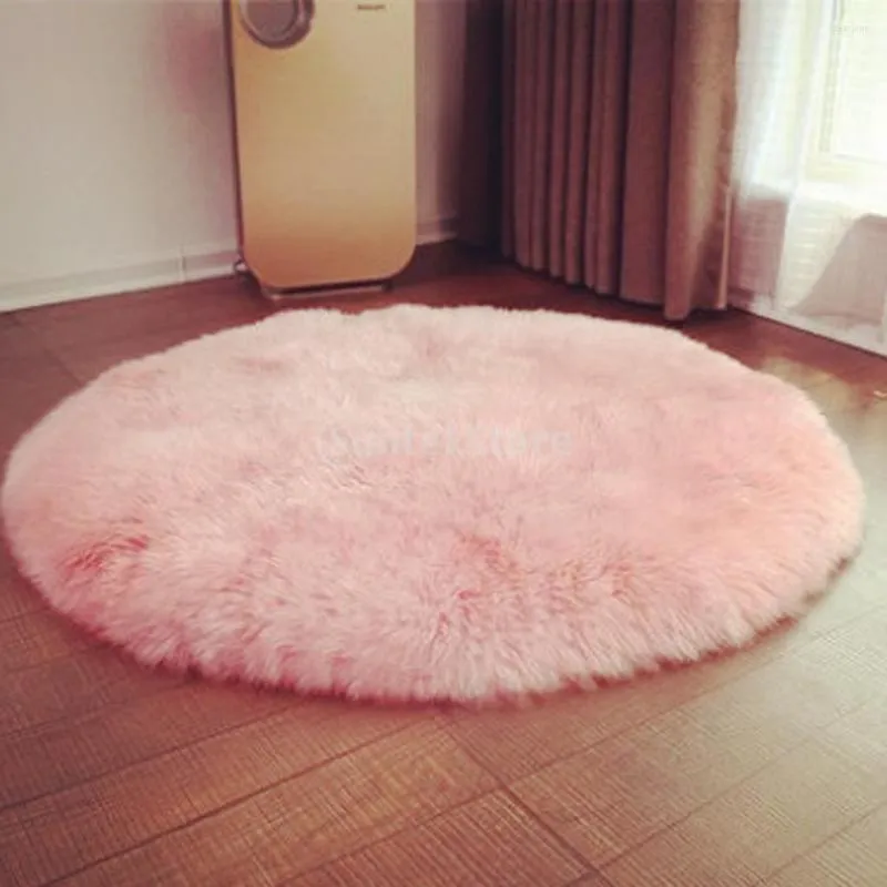 Tapijten 2 stks 30 cm pluizige gewone slaapkamer faux bont nep niet -slip schapenvacht tapijten matten
