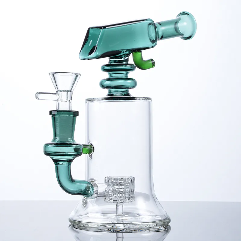 Commercio all'ingrosso 3 colori narghilè Sidecar Neck Water Glass Bong Mini Small Oil Dab Rigs 14mm Accessori per fumatori con ciotola 4mm di spessore WP2288