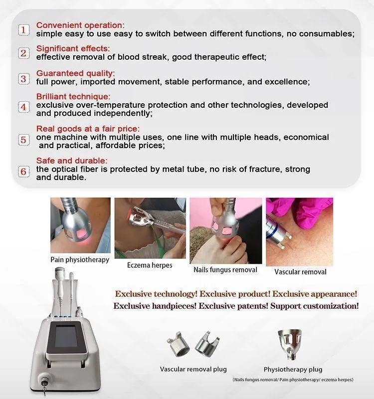 20W Spider Vein Removal And Nail Fungus Removal Diode Laser 980nm Machine 30w 3 in 1