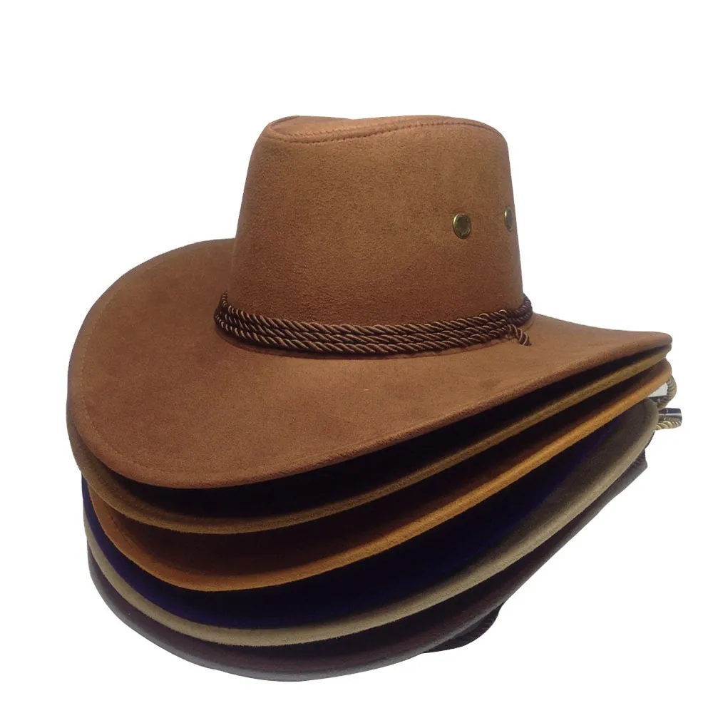 Summer mountaineering sun hat men's suede western cowboy hat European and American outdoor camping travel knight hat