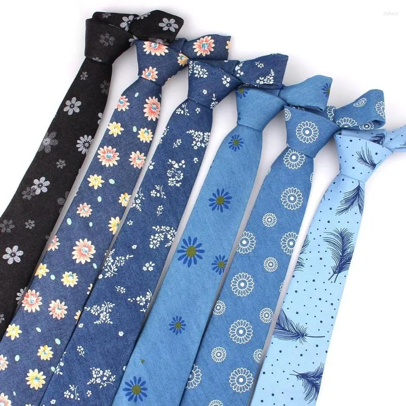 Bow Ties Cotton Jeans Groom Necktie For Wedding Party Boys Girls Neck Tie Denim Men Women Wear Gravatas