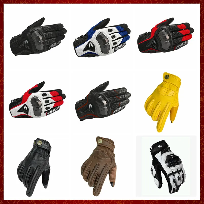 ST49 Touch Screen Leather Motorcykelskoterhandskar Handla skydd Racing Motocross Glove Spring Autumn Gloves For Men