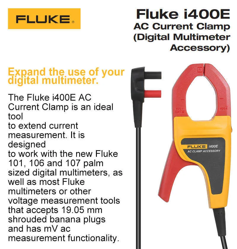 Wholesale Fluke I400E 400A AC Current Clamp 4mm Banana Plug For