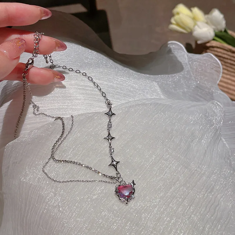 Collier en zircon argent-violet S925, 10 ans d'usine, entier, pour cadeaux d'amoureux, livré avec un sac anti-poussière, 217J