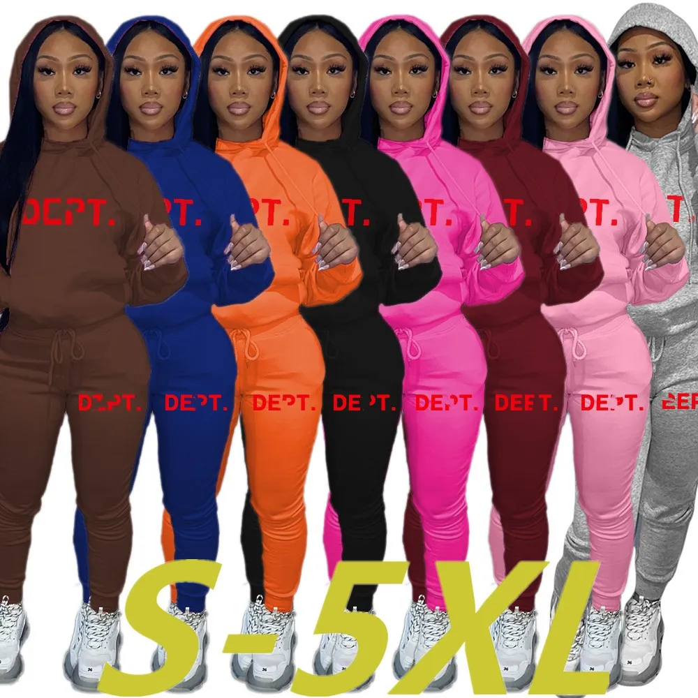 2024 Diseñador Marca Mujeres Chándales Trajes de jogging Imprimir Conjuntos de 2 piezas Sudaderas con capucha Pantalones Manga larga Sudaderas Ropa deportiva Trajes 5XL Tallas grandes Ropa casual 8913-0