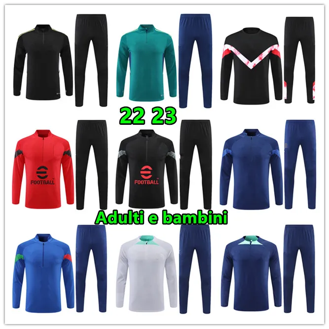 2022 23 neue Männer Inters Fußball-Trainingsanzug Trainingsanzüge Survêtement AC Foot Fußball-Trainingsanzug Fußball-Kits JUvENTusS Chandal Futbol Joggingjacke