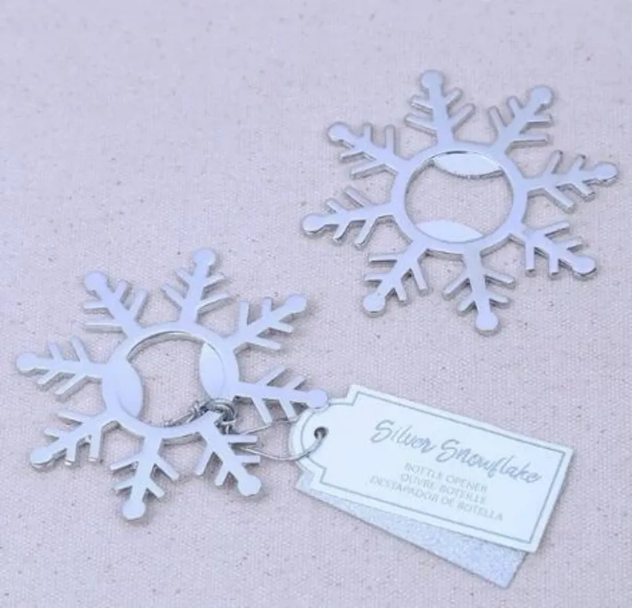 Winter Trouwbedankjes Zilveren Sneeuwvlok Wijnflesopener Party Giveaway Cadeau voor gast C1110
