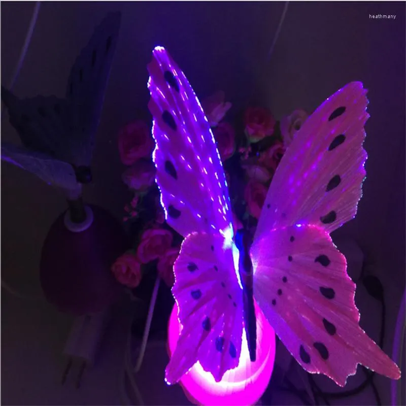 Veilleuses lumineuses romantique lumière LED papillon en forme de lampe de bureau maison vacances fête chambre cadeau décoratif prise US/EU