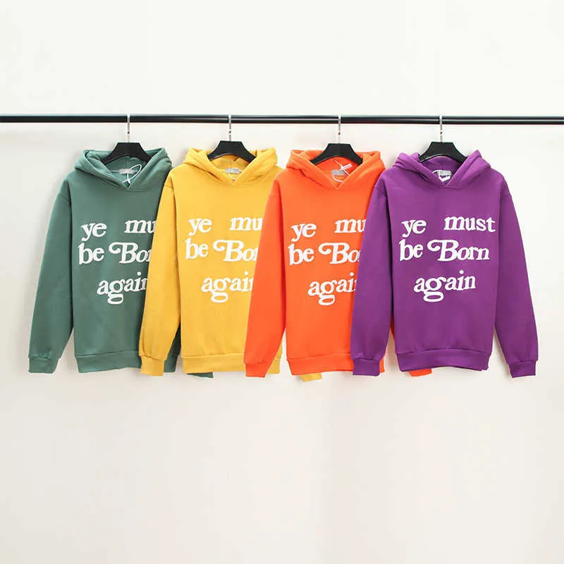 Heren Hoodies Sweatshirts Hoge kwaliteit CPFMS Trend Must Born Again Letter Foam Gedrukte Women's Hoodie