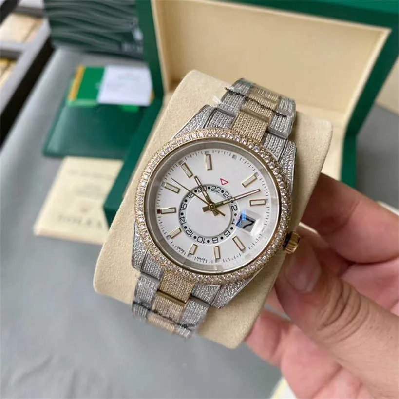 2023 diamond watch Wristwatches mens watch mechanical movement watch Sapphire anti-scratch lens fine steel watchcase watchband waterproof 50 meters 005