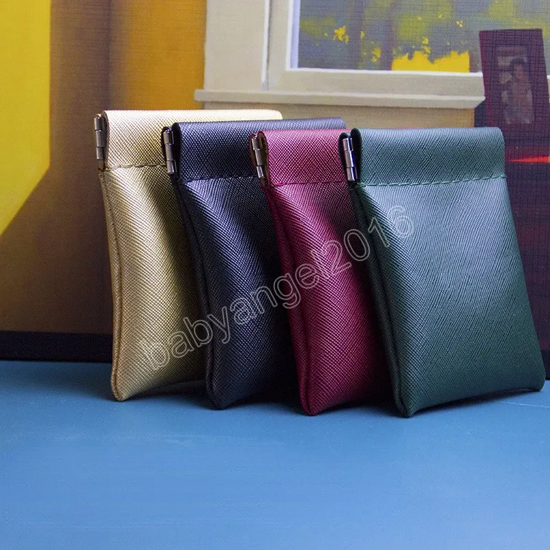 PU Leather Coin Presh Women Men Small Mini Mini Wallet Money Bag Change Key Aments ائتمان حامل بطاقة ائتمان للأطفال