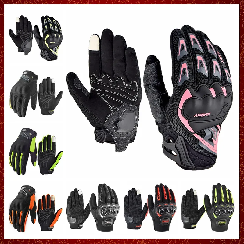 ST33 Motorfietshandschoenen zomer ademend mesh moto fietsen fietsen handschoenen mannen vrouwen aanraakscherm motorcross full vingers handschoenen xxl