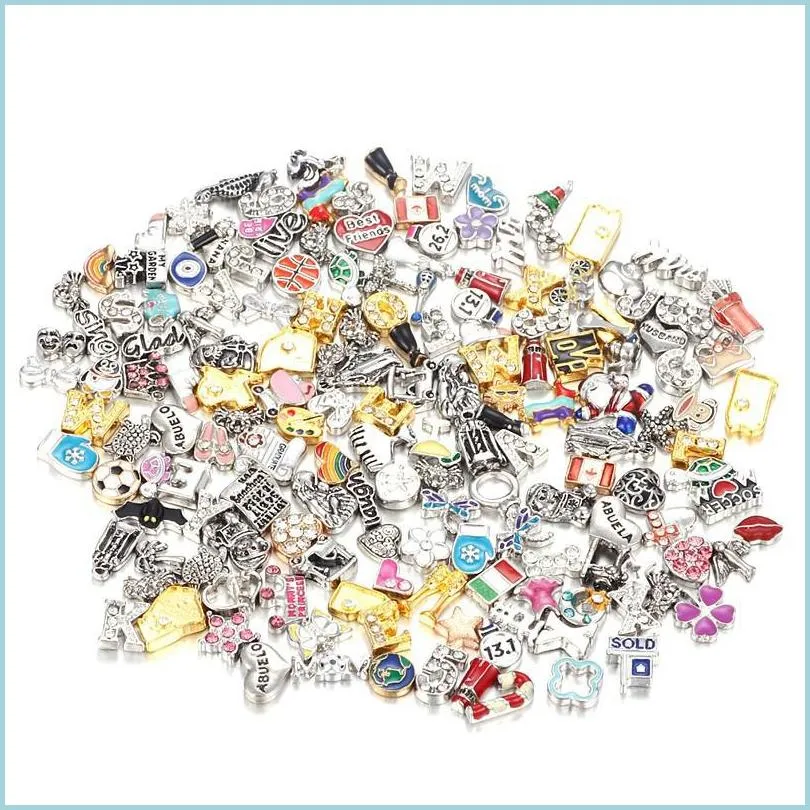 Charms Wholesale Floating Charms Diy Jewelry Mixed 1500 Styles Alloy For Magnetic Glass Living Medalhões 200Pc Drop Delivery Findings Dhwle