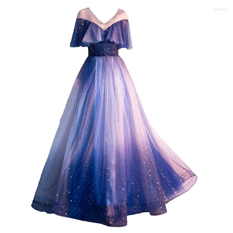 Повседневные платья Galaxy Sequined Stars Dream Fairy Long Dress Studio/Stage/Chorus/Victorian