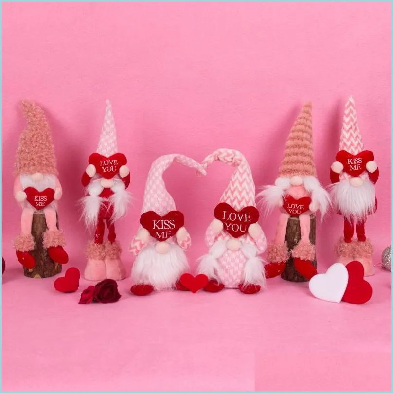 Andra festliga festförsörjningar Alla hjärtans dag gnome plysch docka skandinaviska tomte dvärg leksaker gåvor för kvinnor/män bröllopsfest dekor dhriq