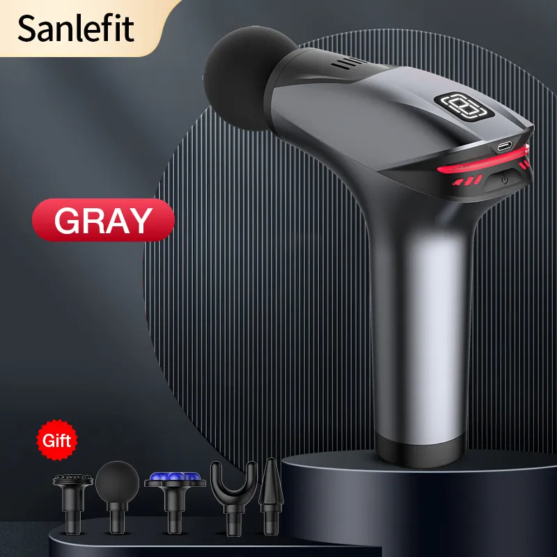 Full Body Massager Sanlefit Massage Gun Cold Compress Fascia Electric Percussion Pistol For Neck Deep Tissue Muscle Relaxation 221109