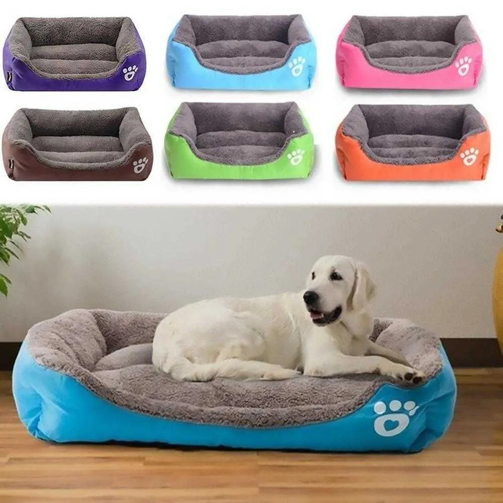 Hond Bed Mat Huis Pad Warm Winter Huisdier Huis Nest Hond Gestreept Bed Met Kennel Voor Kleine Middelgrote Honden Pluche Gezellig Nest C1004208H