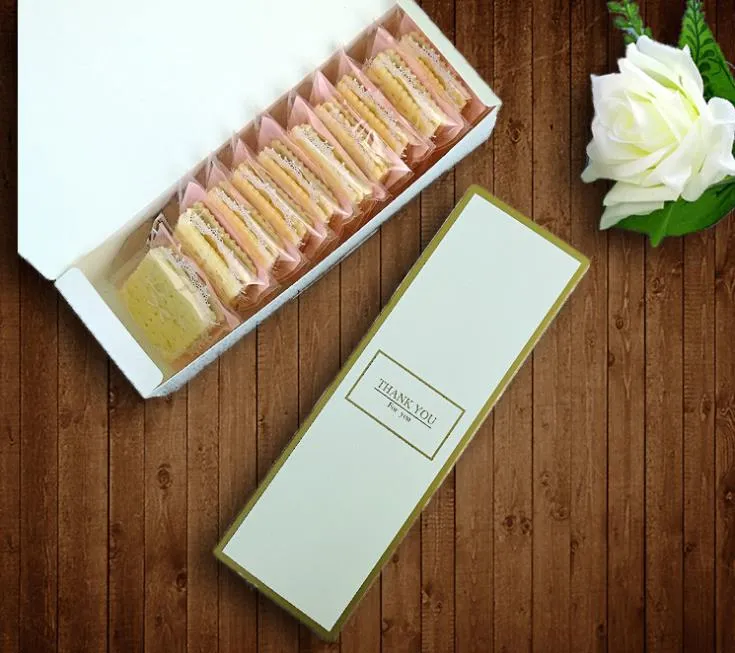 Floral Printed Long Macaron Gift Box Moon Cake Box Carton Present Packaging for Cookie Wedding Favors Candy Box P1110