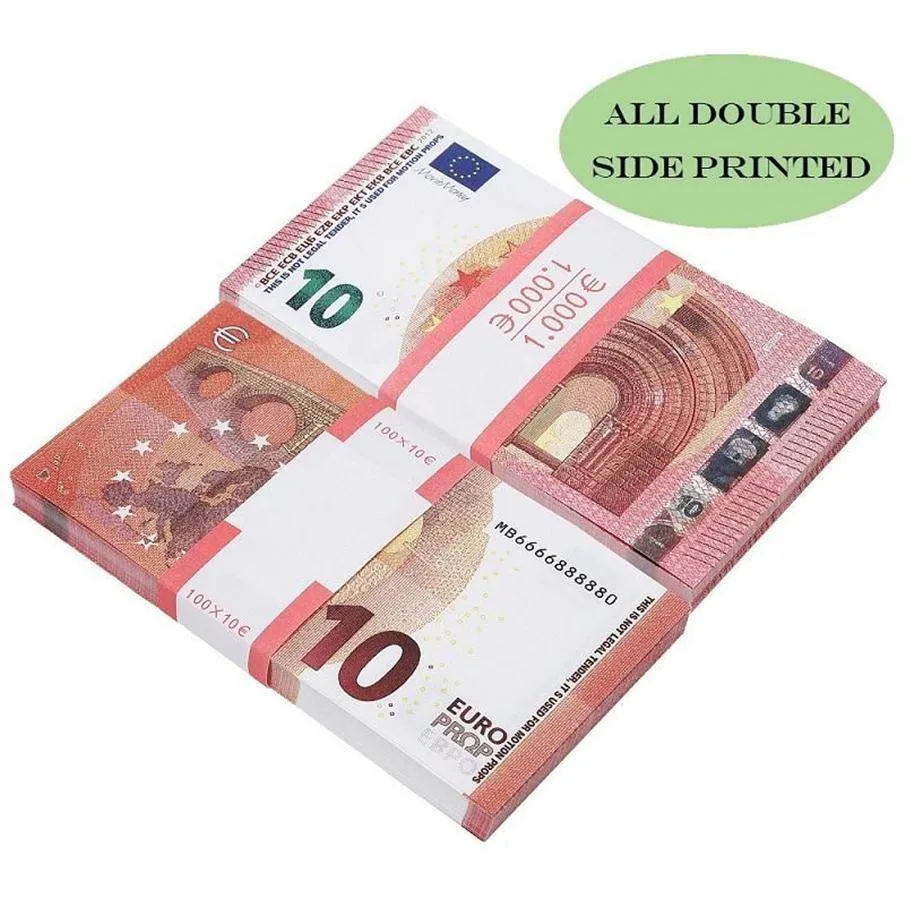 Hela högkvalitativa prop Euro 10 20 50 100 Copy Toys Fake Notes Billet Movie Money som ser verkliga faux Billet Euro 20 Play Collection A251R