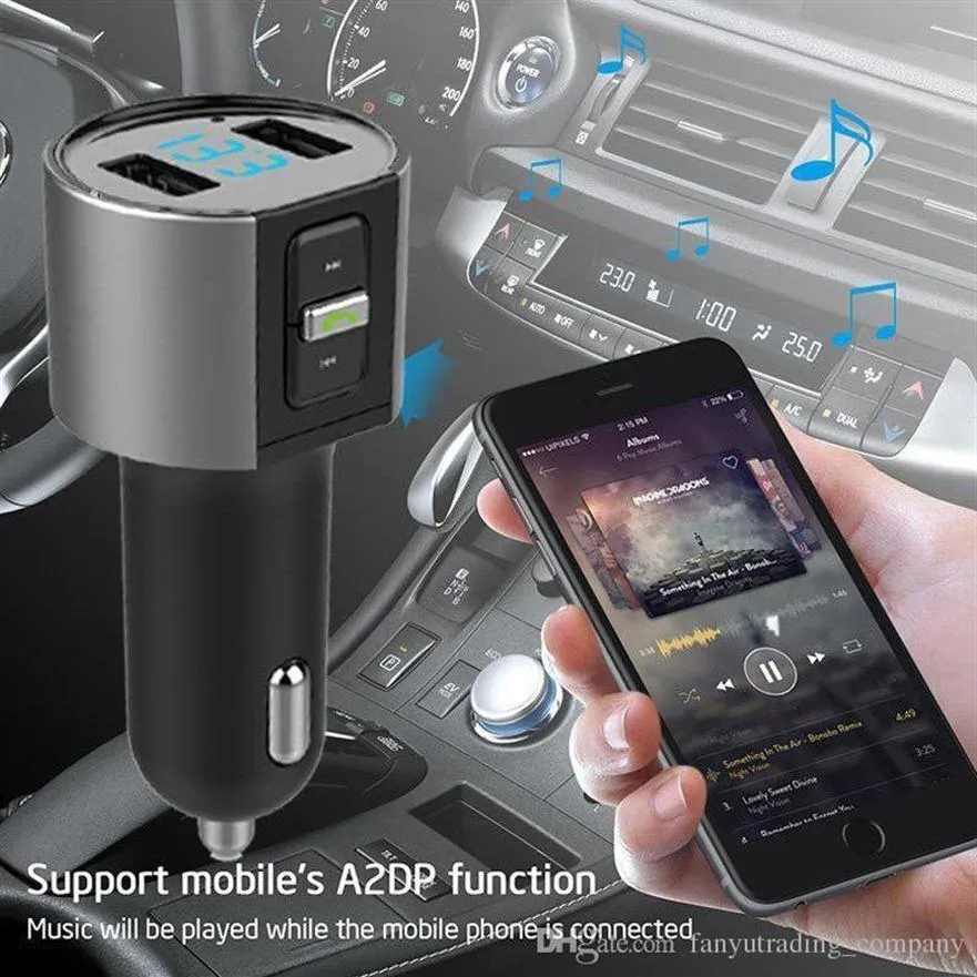 Car Audio FM Transmitter Bluetooth 5 0 MP3 Player Hands Cigarette Lighter Dual USB Charging Battery Voltage Detection U Disk Play200S
