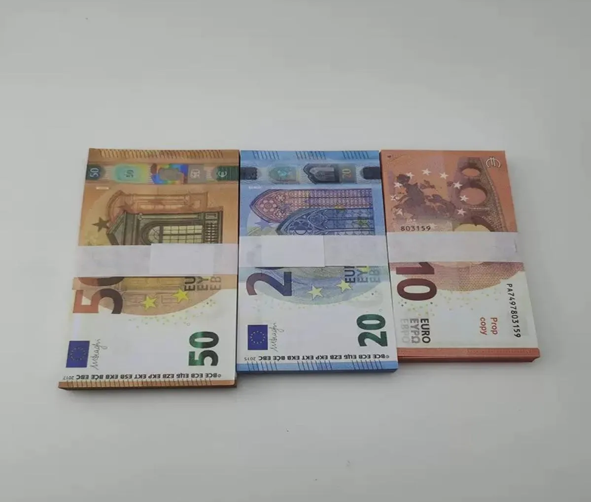 Fournitures de fête faux billets de banque 10 20 50 100 200 500 Euros accessoires de barre de jouets réalistes copie monnaie film argent Fauxbillets 100PC8678831