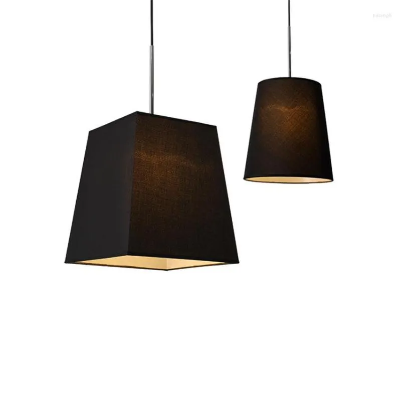 Lampy wiszące nowoczesne proste światła nocne kreatywne tkaniny batonik odcień pojedyncza głowa nordycka sypialnia światła ciepła lampa artystyczna