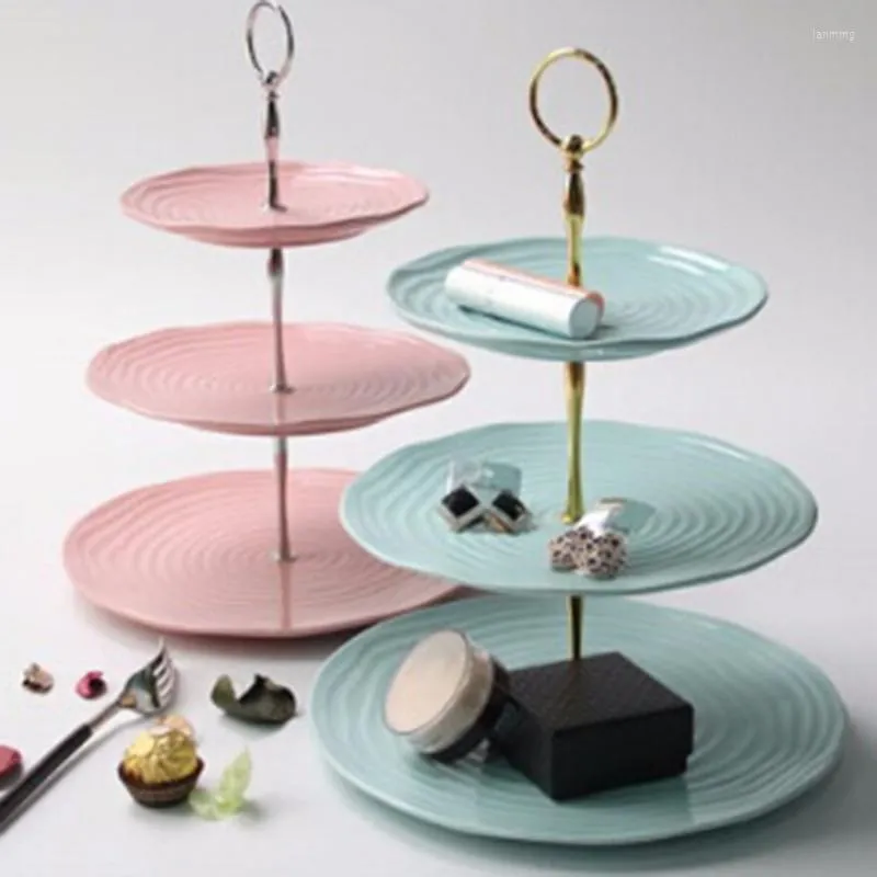 Bakeware Tools 3 Tier Cake Fruit Plate Stand Handtag Montering Verktyg Hårdvara Rod Dekoration Tillbehör