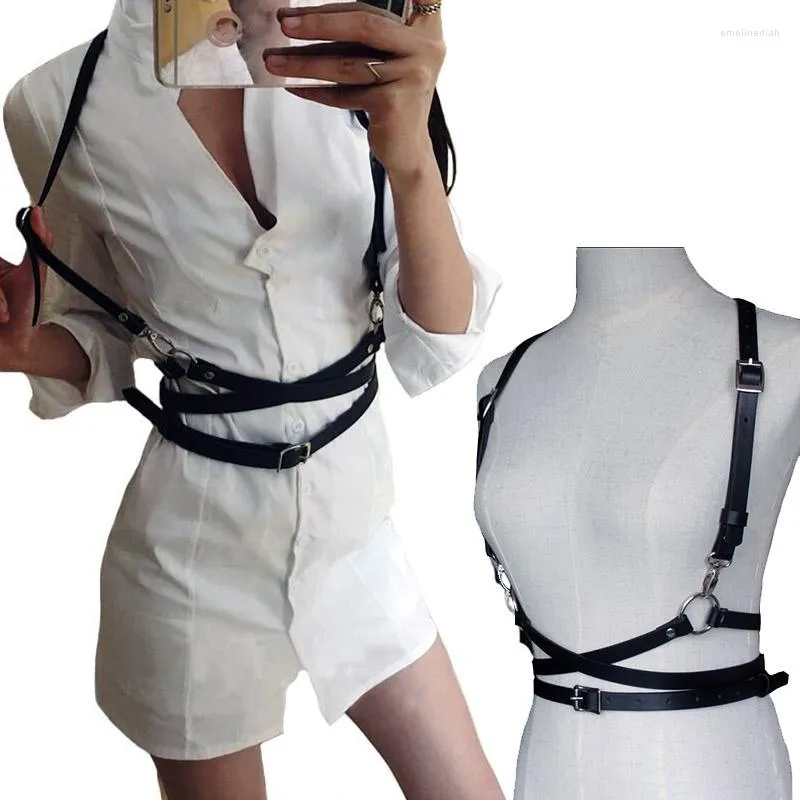 Cinture Donna Imbracatura Moda Sexy Harajuku Ecopelle Corpo Bondage Cage Sculpting Cintura Cinghie Bretelle