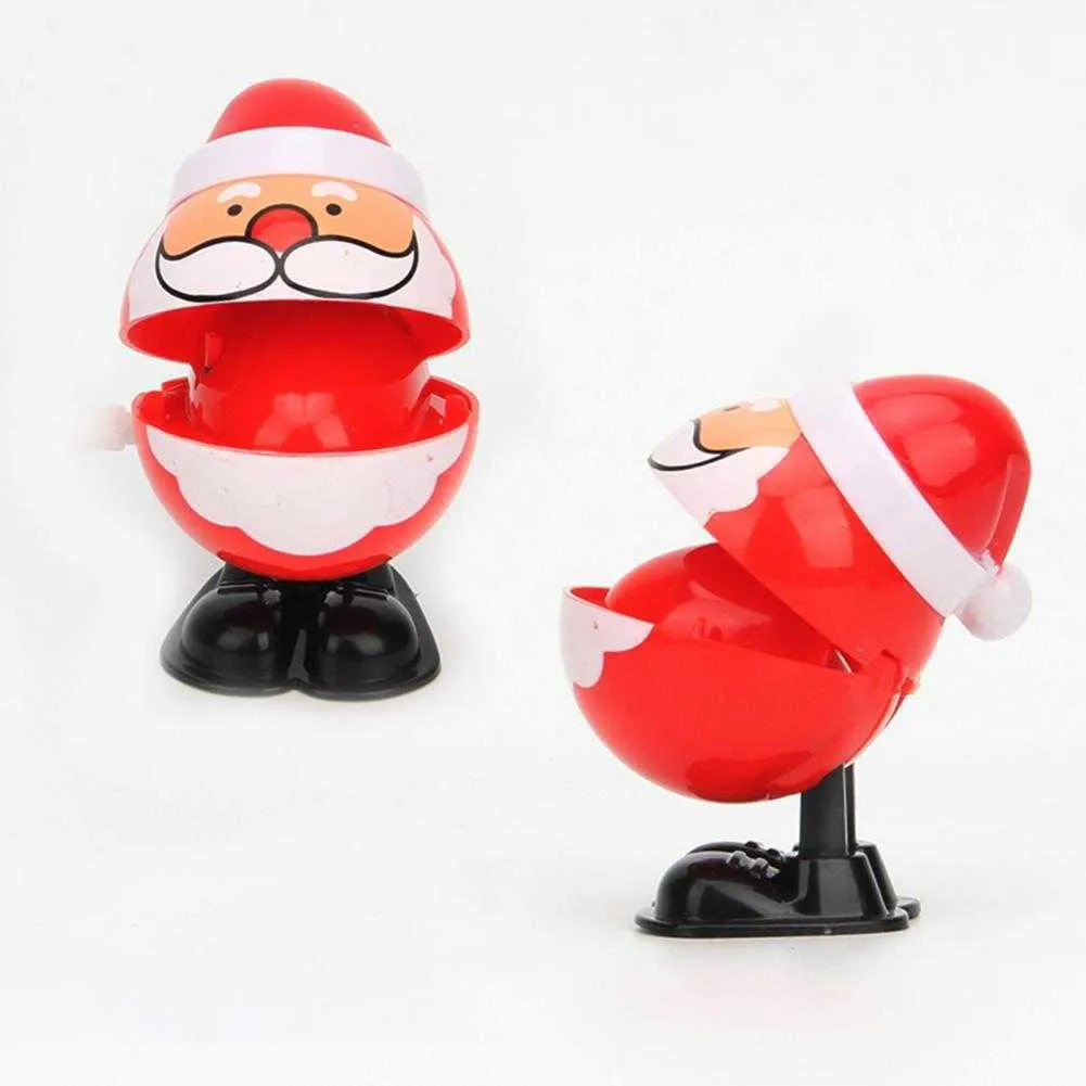 Cadeaux Convives Noel Jouets à Remonter De Noël 2024 - Père Noël, Pingouin, Bonhomme De Neige, Élan - Course Et Saut - Cadeau Pour Bébé Et Enfant (A- 4PCS Christmas Crackers