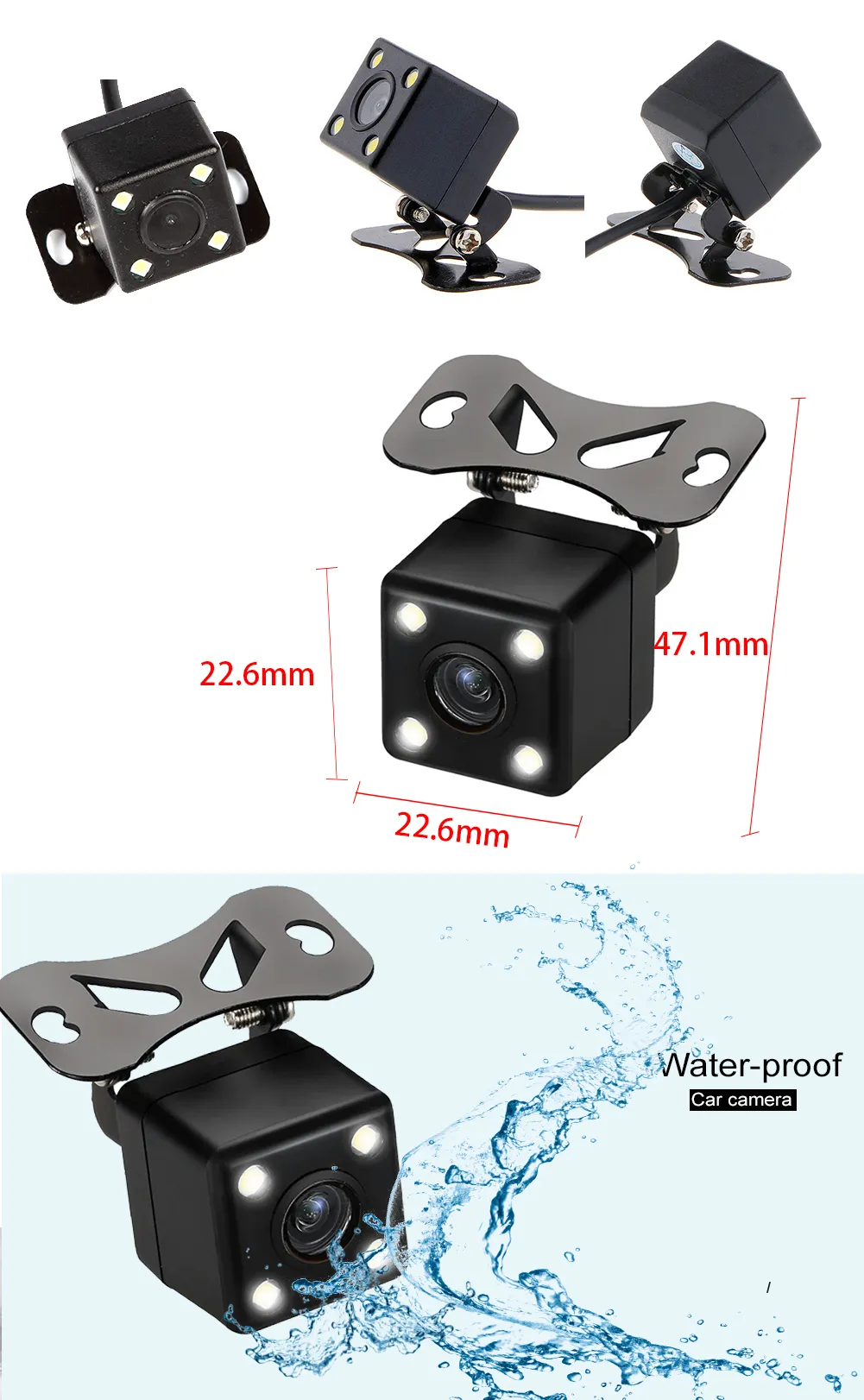 Car Rear View Cameras HD Backup Camera With 4 LED Night Vision Wide ...