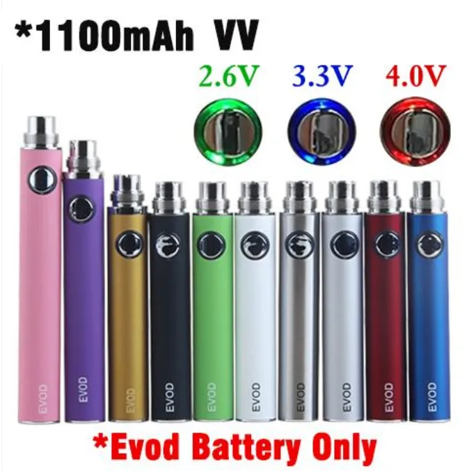 Original Vision EVOD UGO VV Vape Pen Battery 510 Thread Variable Voltage 3.3V-4.8V 650mAh 900mAh 1100mAh Micro USB Charger