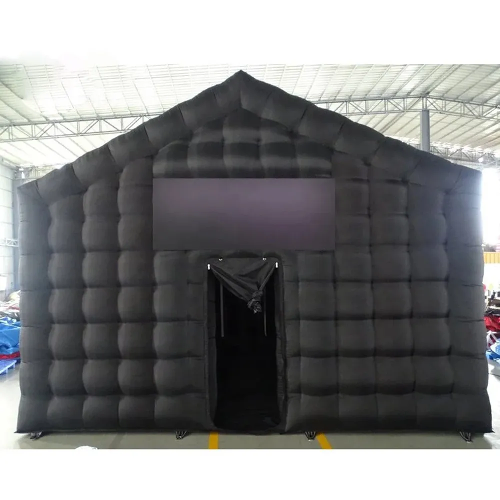 Giastom Portable Black Inflatable Nightclub Cube Party Bar Tent Lighting Night Club For Disco Wedding Event with blower