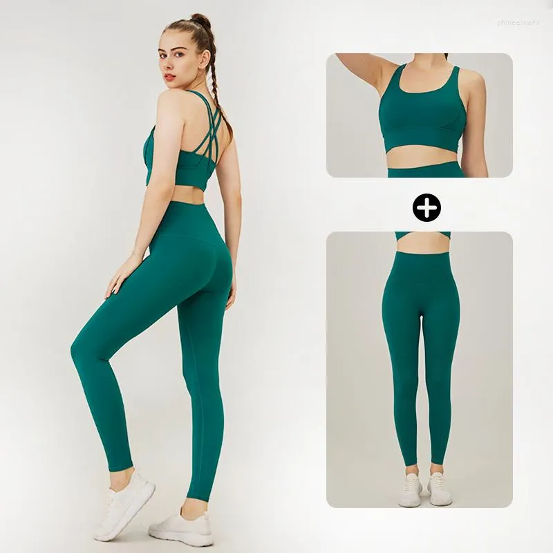 Conjuntos ativos de ioga Conjunto de sutiã esportiva feminina e leggings jogging de 2 peças roupas de ginástica feminina roupas esportivas