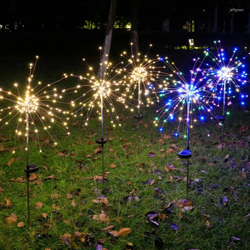 Solar LED Light Outdoor 90/120/150 Vuurwerk Lawn Lampen Tuinjaar 2023 Kerstdecor voor Home