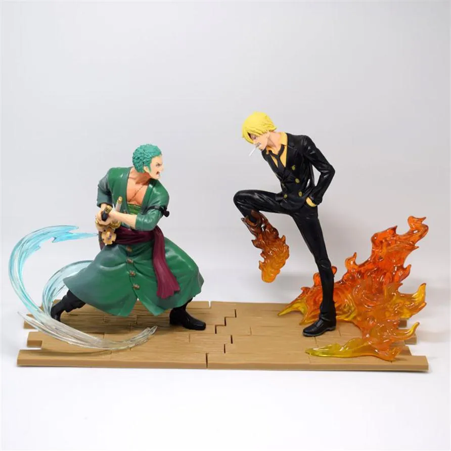 Anime 1 8 Scale Painted Figure Battle Version Zoro Vs Sanji Action