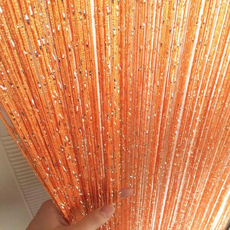 Curtain 2M 1M Colorful Curtains Luxury Crystal Flash Line Shiny Tassel String Door Window Room Divider Rideaux Cortinas