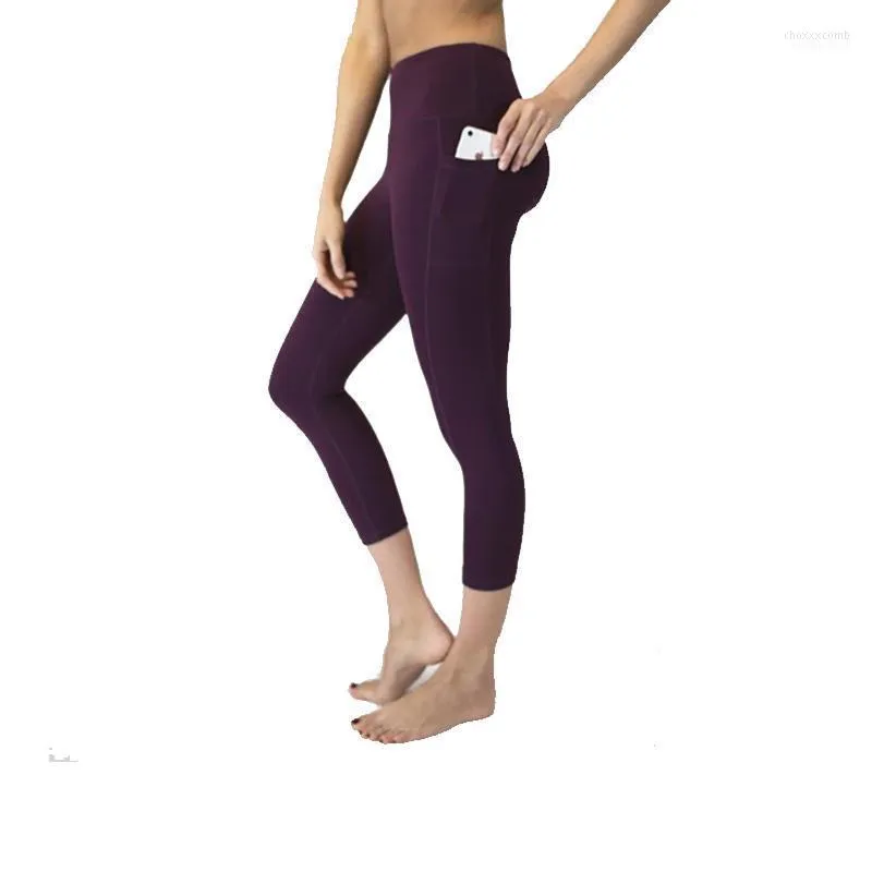 High Waist Brushed Capri Running Leggings With Pockets With Phone Pocket  For Women Perfect For Casual Fitness And Phone Storage From Choxxxcomb,  $14.29