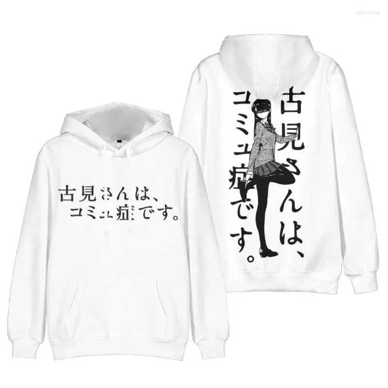 Męskie bluzy z kapturem z kapturem 2022 anime komi nie może komunikować cosplay ciężarówki uliczne pullover y2k ubrania z długim rękawem harajuku harajuku